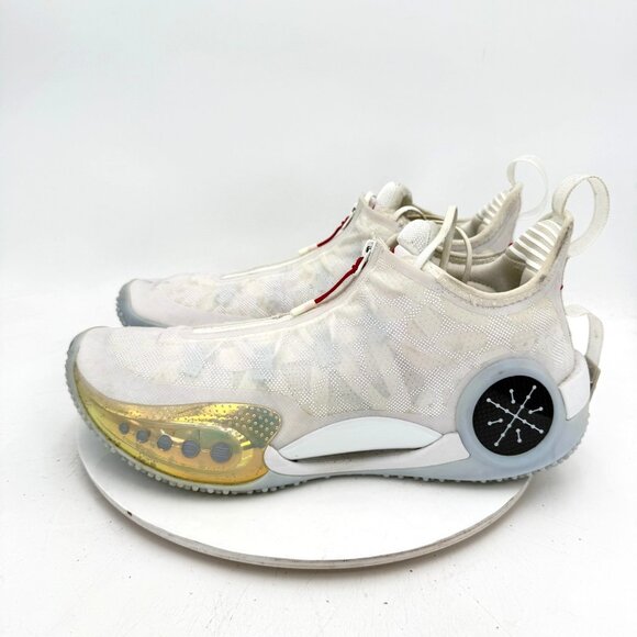 Li-Ning Other - Li-Ning Way of Wade 9 Infinity Men Sz 12.5  ABAR119-7 White Pull On Running Shoe